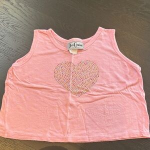 Dori Creations Pink Heart Kids Tank Top